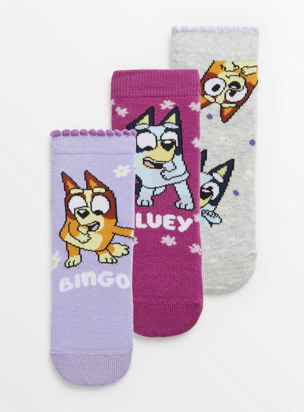 Bluey Character Pink Socks 3 Pack 3-5.5